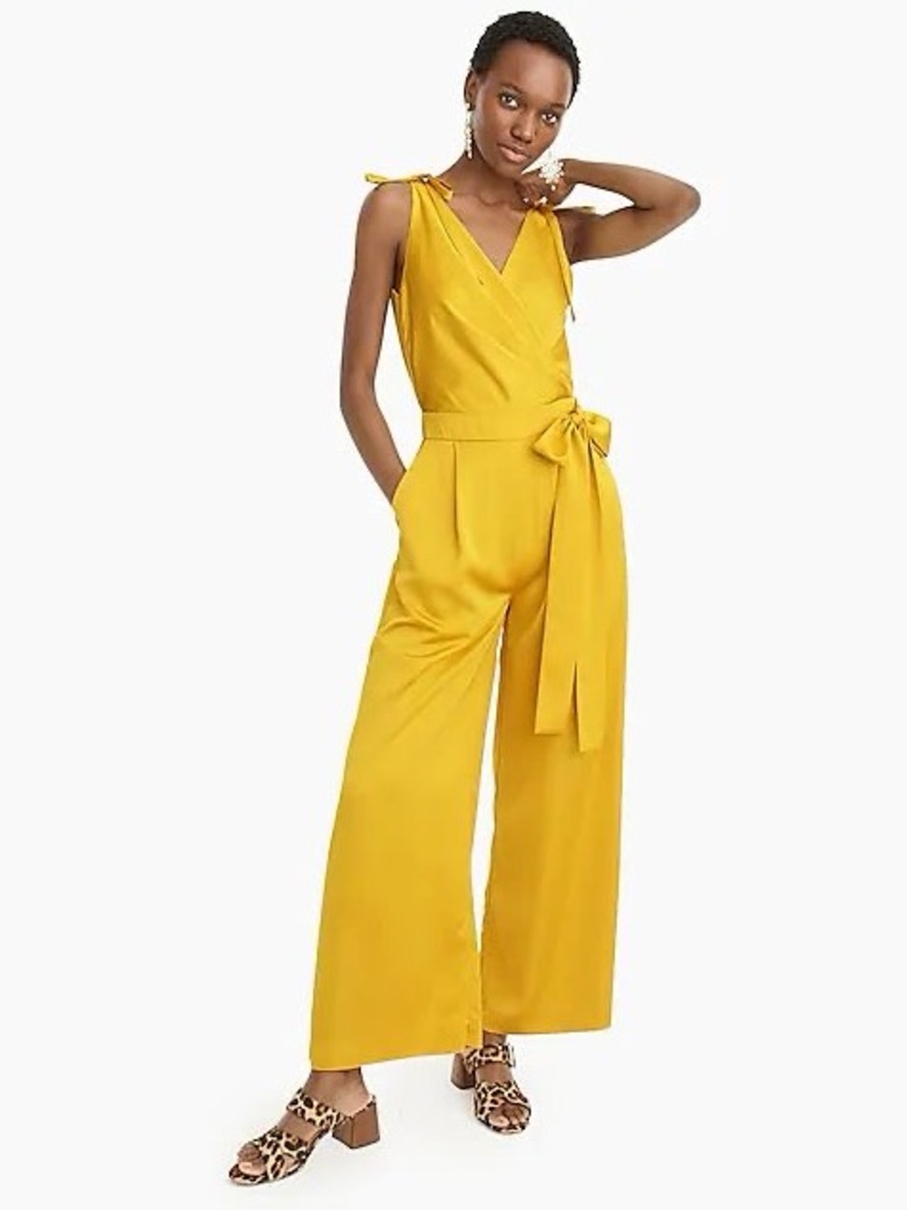 J.CREW COLLECTION WEAR EVERYWHERE YELLOW JUMPSUIT SZ 10